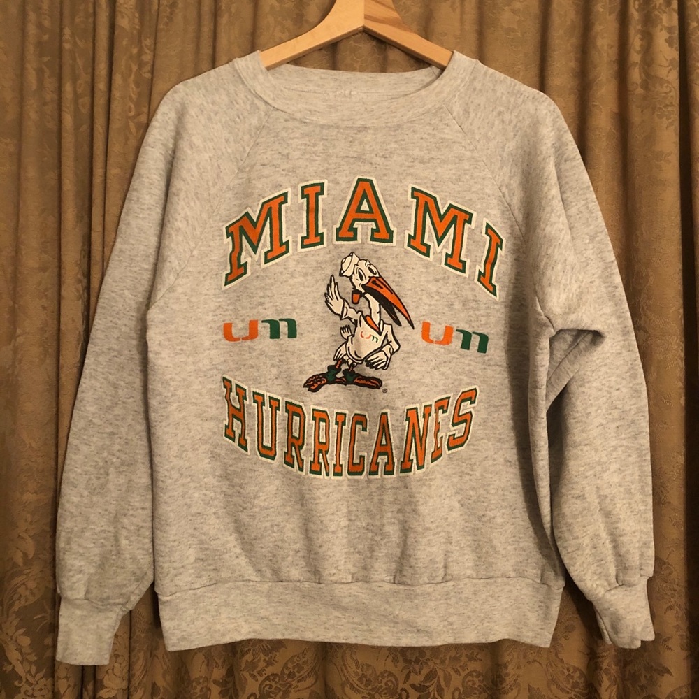 Vintage 90s university Miami hurricanes sweatshirt